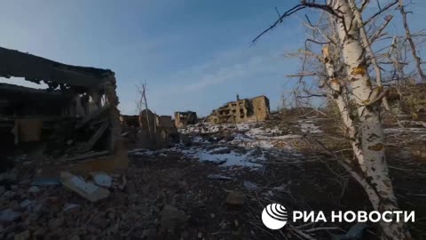 The consequences of the fighting in Artemovsk. Drone flight.