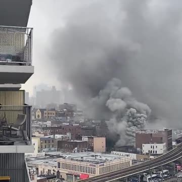 BREAKING: Massive smoke after fire reported at Lumber Storage in Williamsburg, Brooklyn.