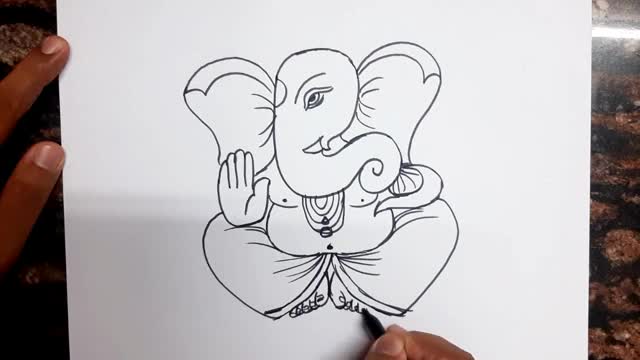 easy lord Ganesha Drawing // How to Draw Ganapati bapa // Easy Drawing