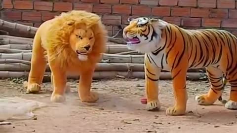 Troll Prank Dog Funny & fake Lion and Fake Tiger Prank To dog & Huge Box Prank to dog