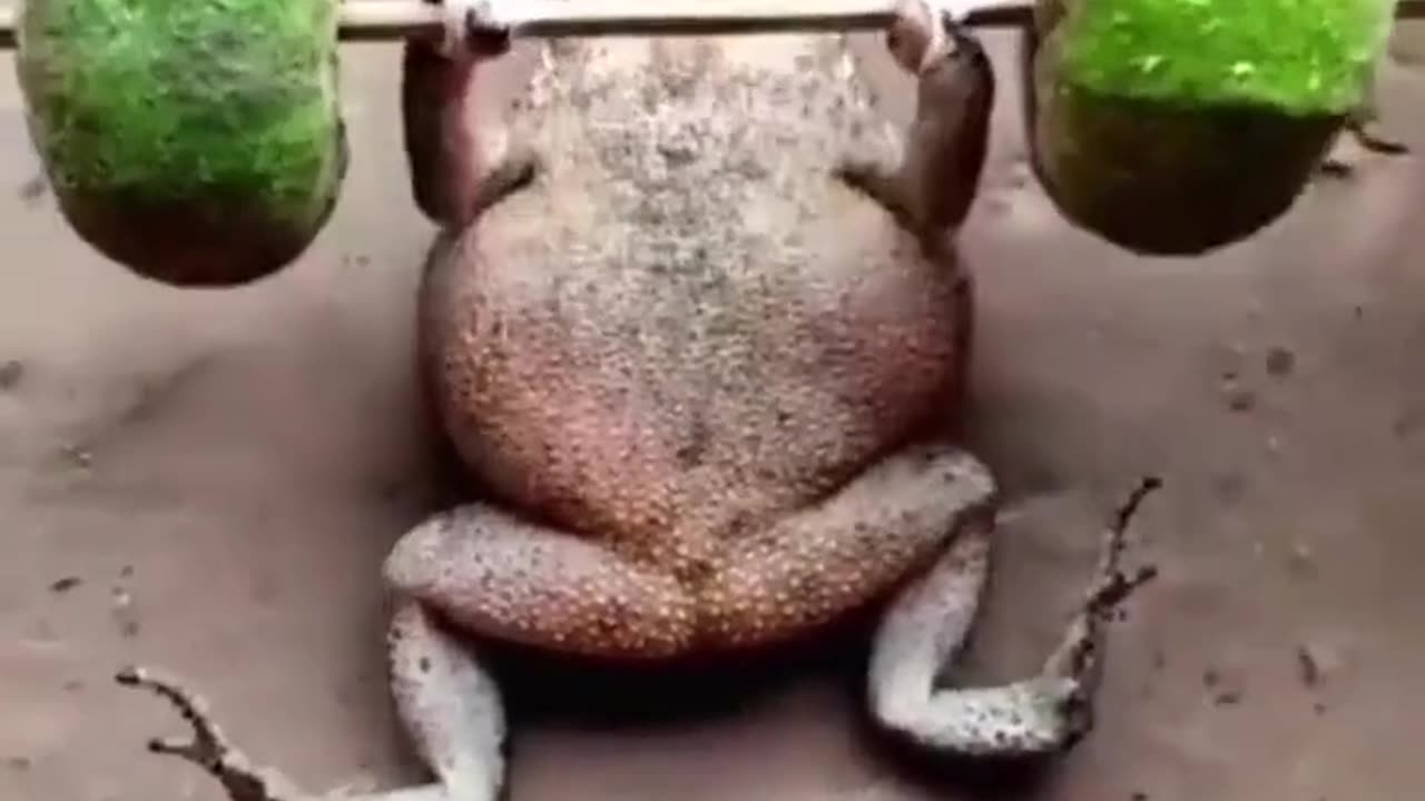 Frog 🐸 lifting dumble very funny 🤣 video