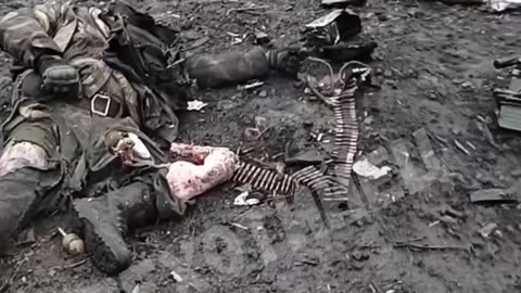 Deleted Ukrainian soldiers after a battle