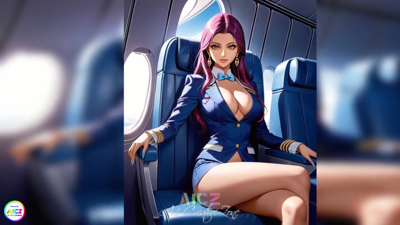 AI Anime Girl Lookbook: Stunning Airline Stewardess Outfit - Episode 01