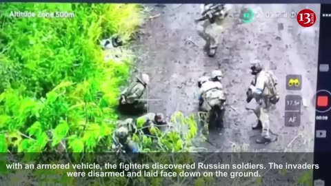 The Russians hiding in the forest surrender to Ukrainian soldiers