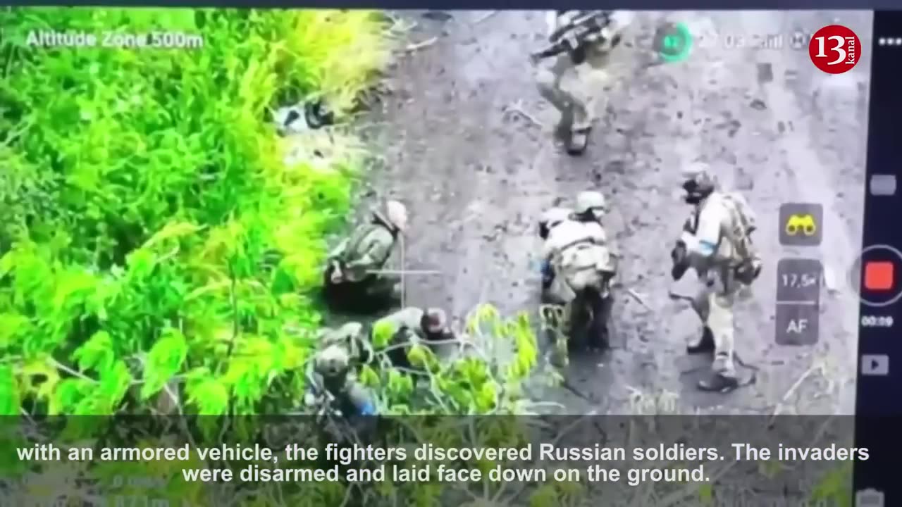 The Russians hiding in the forest surrender to Ukrainian soldiers