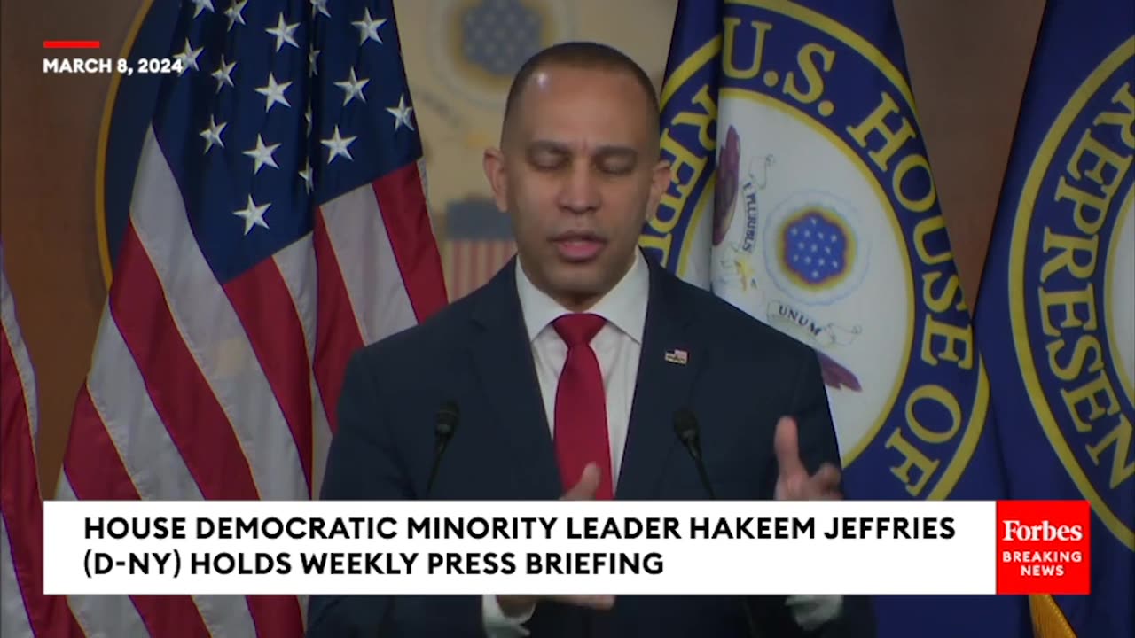 'This Guy Won't Go Away'- Hakeem Jeffries Reacts To George Santos Attending State Of The Union