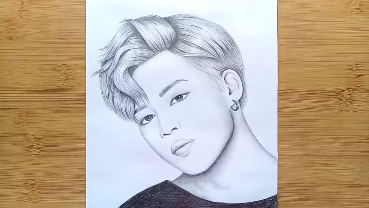 How to draw Jimin - BTS by one pencil || Pencil sketch || Drawing Tutorial