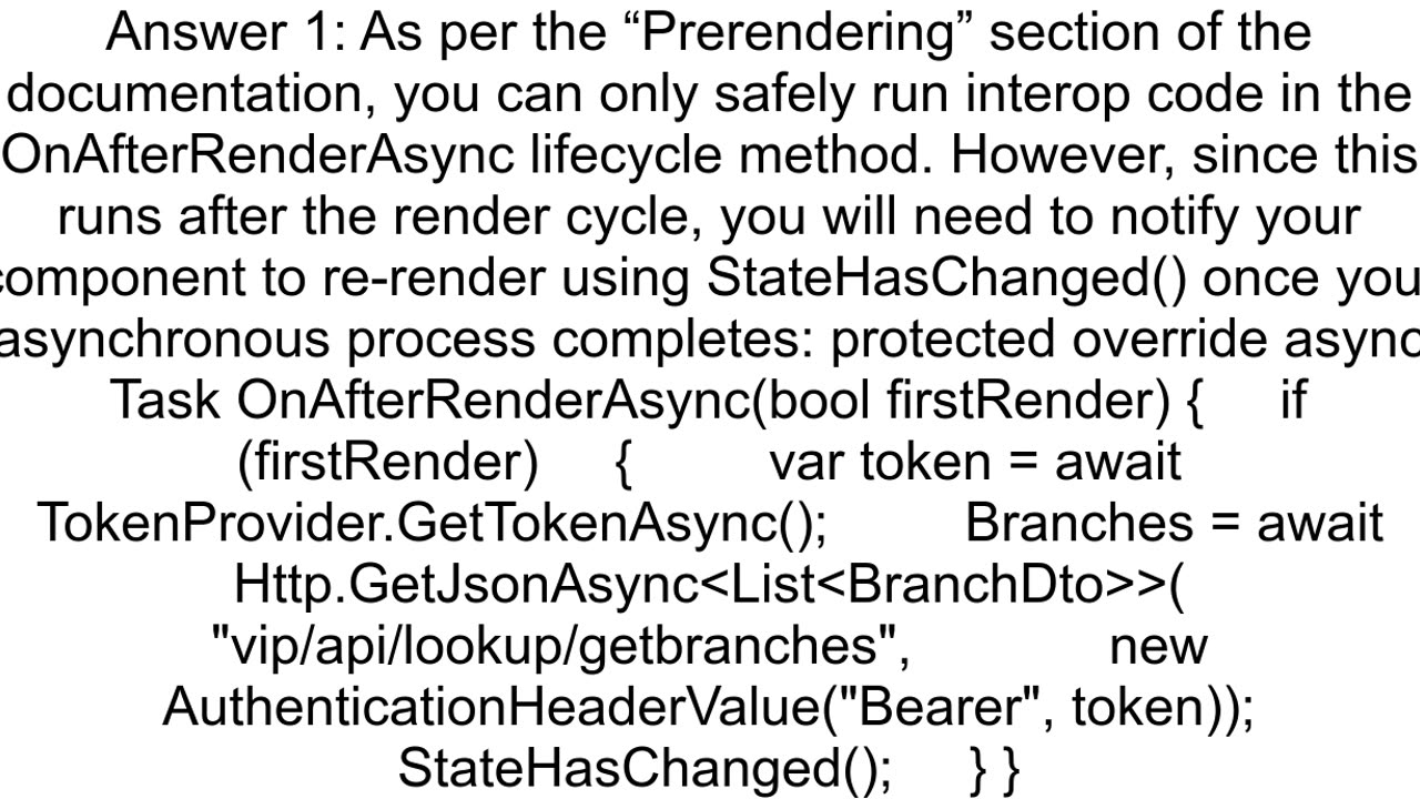 JavaScript interop Error when calling javascript from OnInitializedAsync Blazor