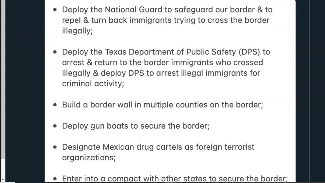 Texas Governor Abbott Invokes Invasion Clause, Declares Invasion At The Border