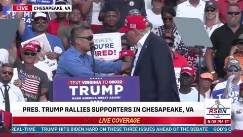 Tổng thống Trump ủng hộ đại tá Hung Cao tại buổi rally ở Chesapeake, Virginia