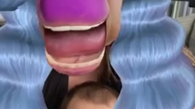 Baby falls victim to hilarious 'horse face' video filter