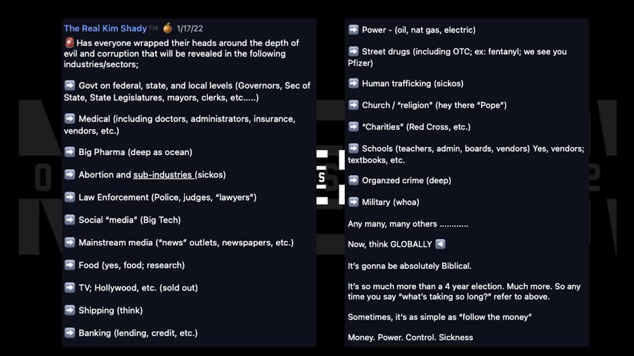 2.4.22: EVIL and CORRUPTION exposed in EVERY AREA! Stay the COURSE! Protect our CHILDREN! PRAY!