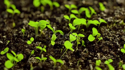 Young cucumber plants times lapse video