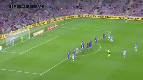 Oyarzabal freekick barcelona vs sociedad