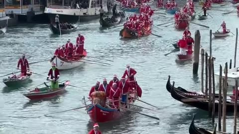 Santa Claus Water Parade, Venice, Italy