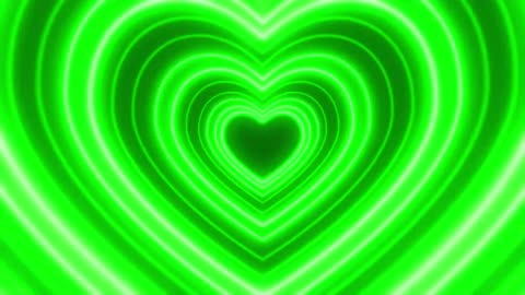 583. Blue and Green Heart Tunnel 💙💚Love Neon Background