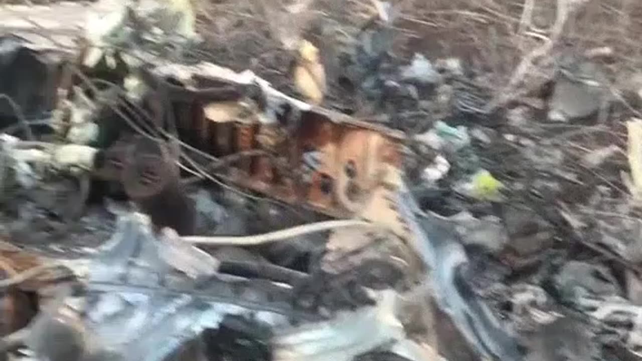 Destroyed by Russian Air Force fighter plane, Su-24 of Ukrainian Air Force.