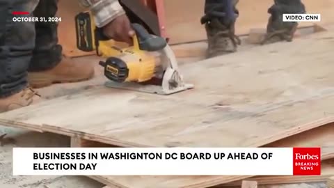 Boarding up DC before Election Day 2024