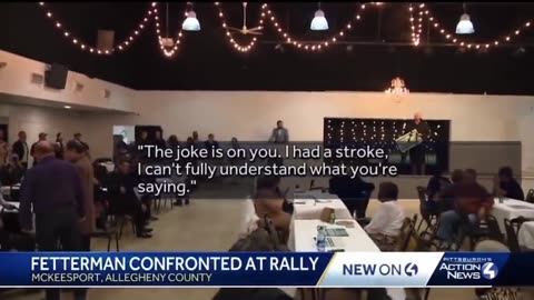 Fetterman confirms he's a vegetable after being confronted by a ceasefire protester.