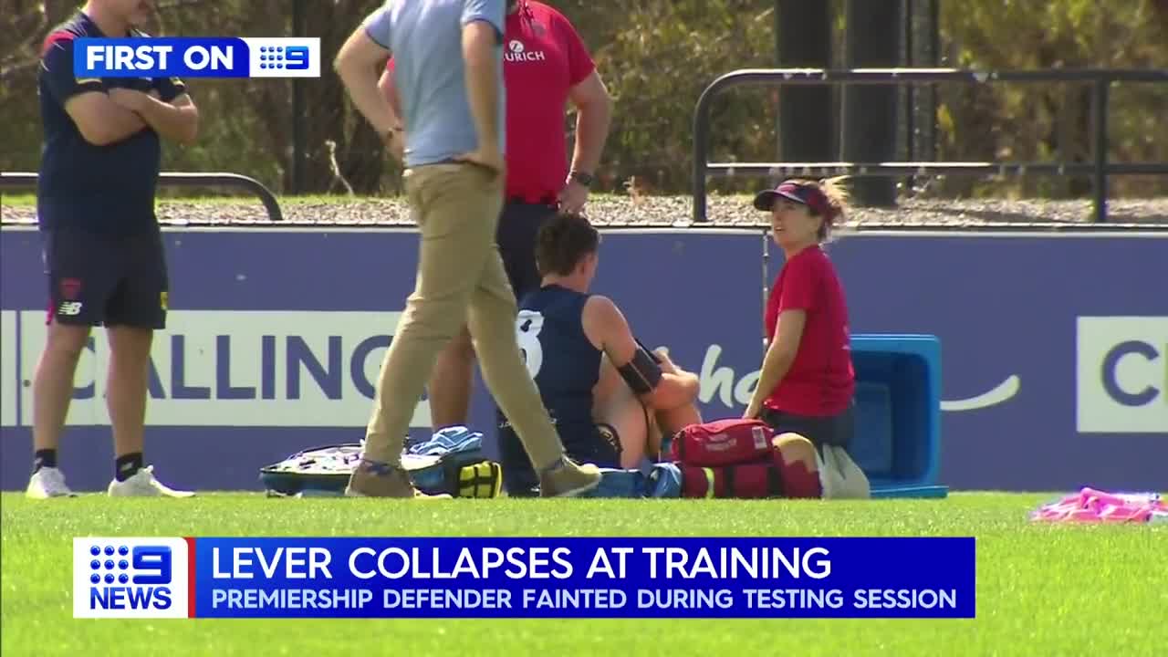 Vaccine Injury AFL Player Jake Lever from the Melbourne Demons Collapse's at Training Today