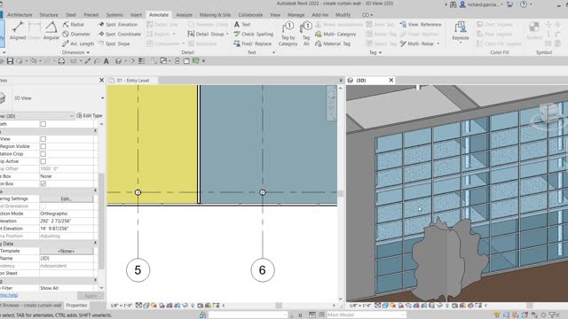 AUTODESK REVIT ARCHITECTURE 2022: CREATE CURTAIN WALL