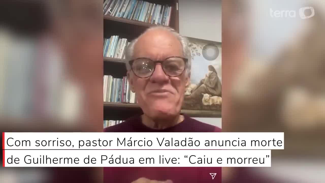 Com sorriso, pastor anuncia morte de Guilherme de Pádua em live: “Caiu e morreu”