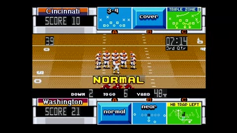 Madden93 (Sega Genesis) Cincinnati vs Washington Part3