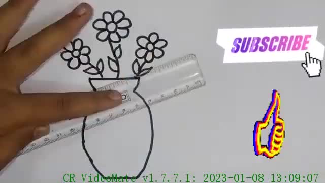 how to draw flower pot for kids, flower pot drawing, colouring easy, flower vase drawing