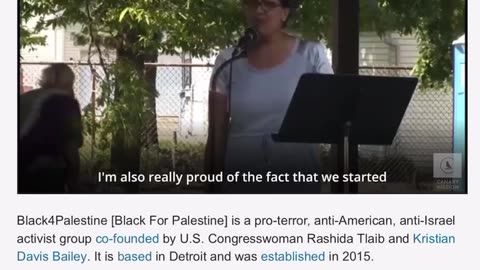 The SQUAD pushing "BLACKS FOR PALESTINE"