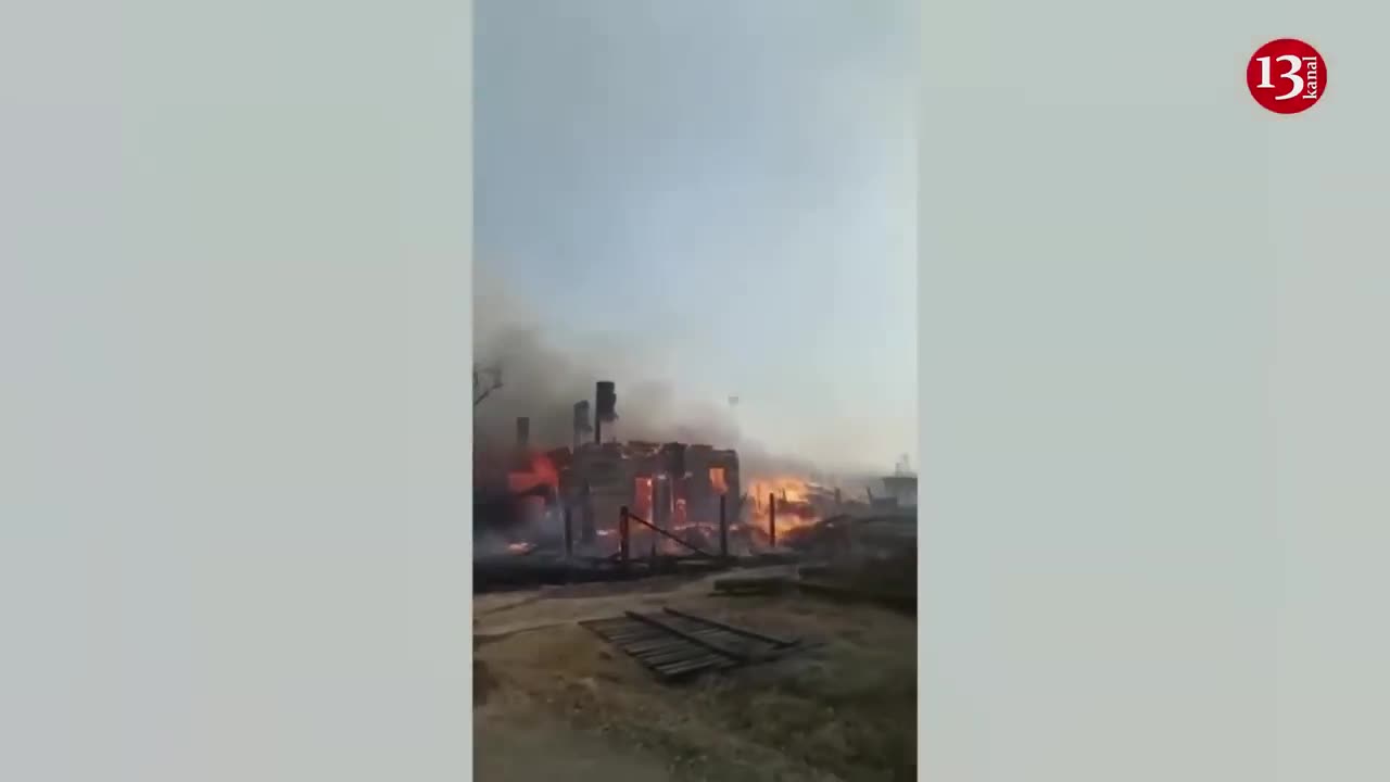 Image from Russia's Sverdlovsk region where over 50 houses, large number of buildings burnt to ashes
