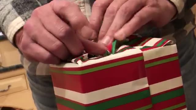 Dad Tries to Wrap Christmas Present