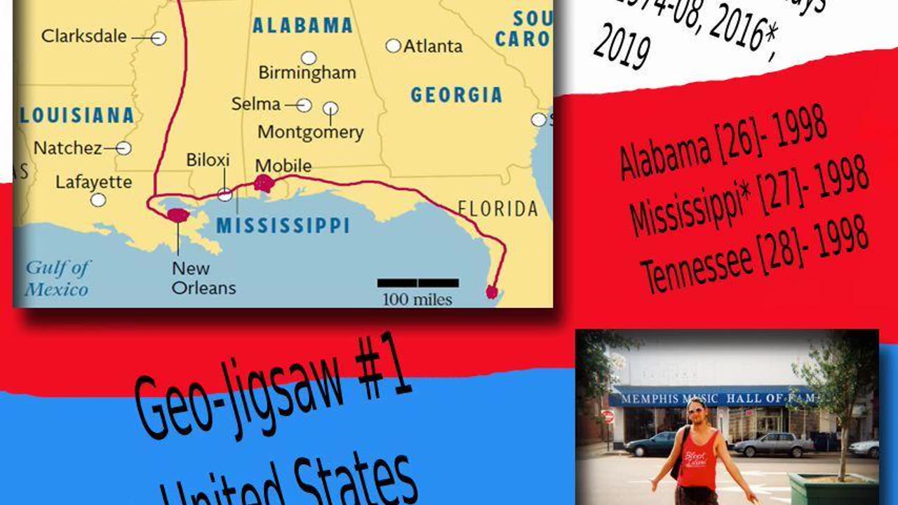 Geo-Jigsaw: #1 U.S. (26, 27, 28) Alabama, Mississippi*, Tennessee