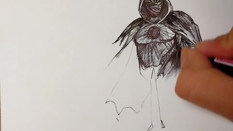 Speed stickman drawing of moon knight