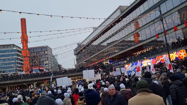 HUGE PROTEST AGAINST VACCINE PASSPORT IN SWEDEN!