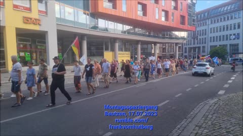 MONTAGSSPAZIERGANG, Werbung, Regeln Bürgermikrofon - BAUTZEN, 17 07 2023, 128. MAHNWACHE 🕊