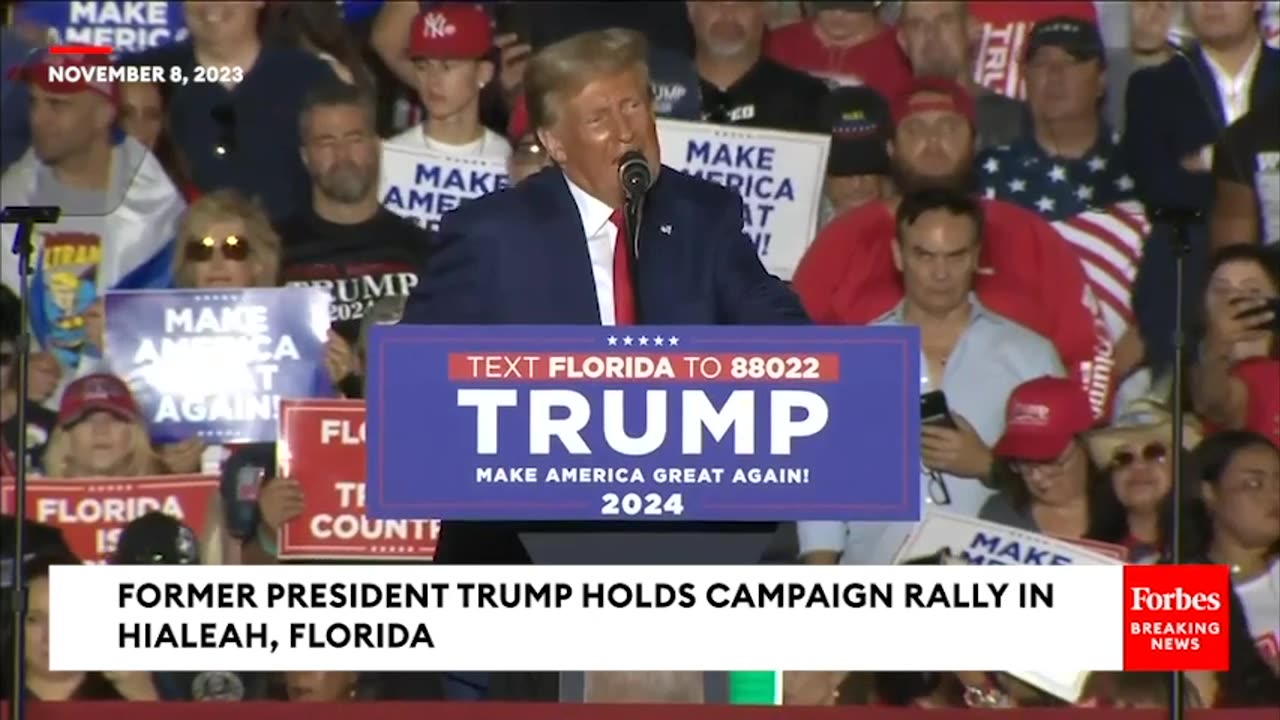 BREAKING NEWS: Trump Mocks Third Republican Debate, 2024 Rivals At Raucous Rally In Hialeah, Florida