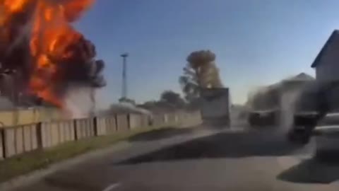 Dashcam footage shows the moment a missile hit a Lviv power station.