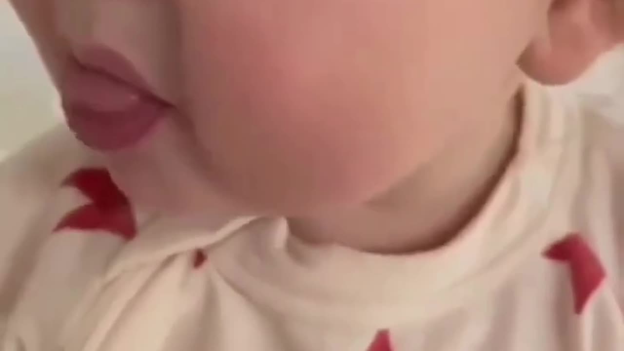 Cute baby laughing and playing