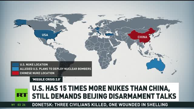 "La Cina non minaccia altri stati,tutti sanno chi sta sollevando tensioni" Gli USA si sono scagliati contro la Cina sostenendo che Pechino non è sufficientemente impegnata nei colloqui sulle armi nucleari con Washington.