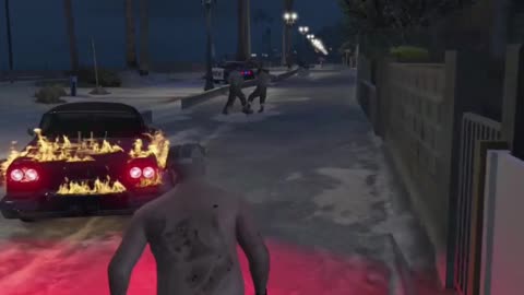 Christine attacks unarmed naked man Halloween Killer Car #GTAV #GTAVONLINE