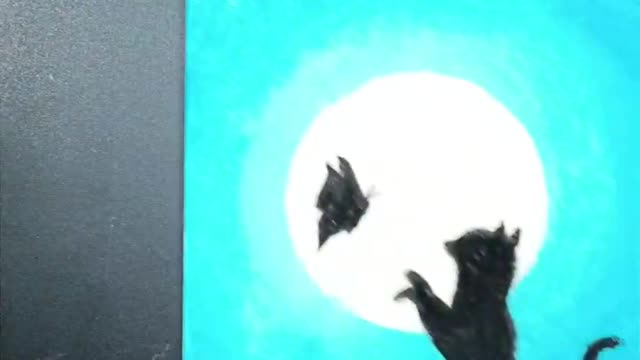 Cat and Butterfly drawing with soft pastel colour