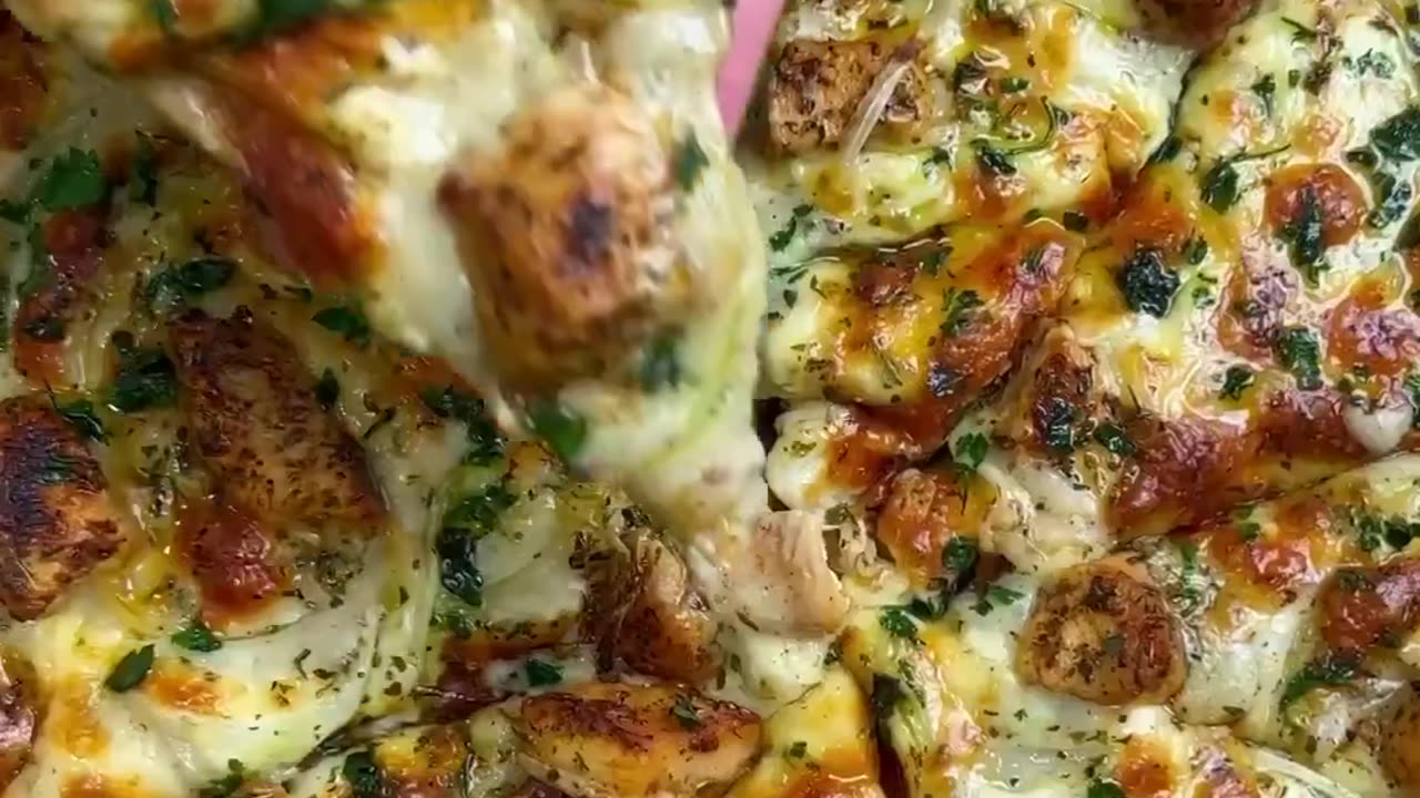 "The Perfect Protein-packed Indulgence: Dig into our High Protein Chicken Alfredo Pizza!"