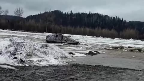 A Pontoon Bridge Along With People Was Carried Away By The Current