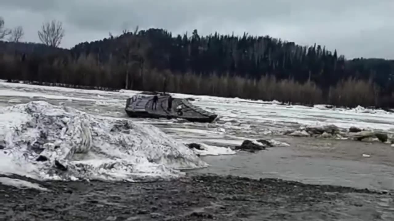 A Pontoon Bridge Along With People Was Carried Away By The Current