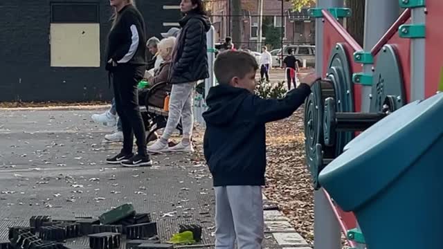 Kid Licks the Playground Equipment