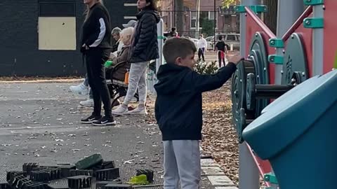 Kid Licks the Playground Equipment