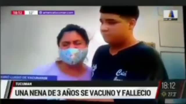 "La vacuna COVID ha matado a mi hija de 3 años". "El Gobierno nos dijo de poner la vacuna"