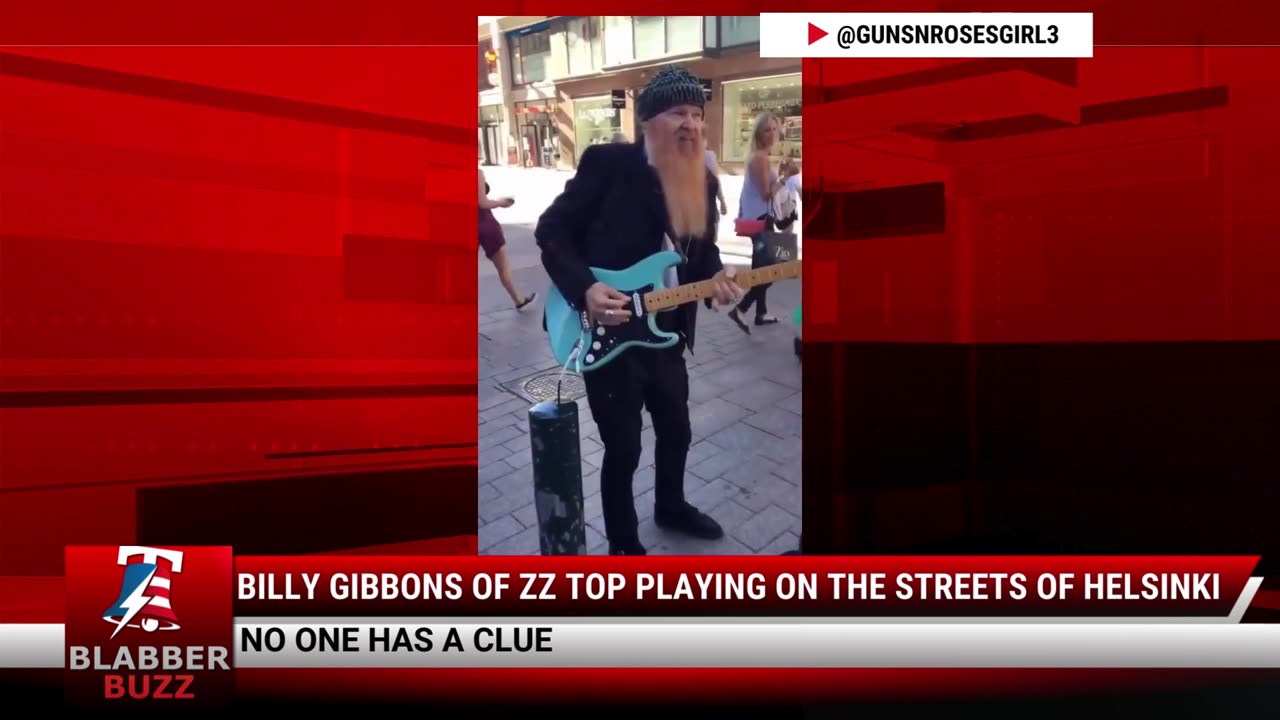 Billy Gibbons Of ZZ Top Playing On The Streets Of Helsinki