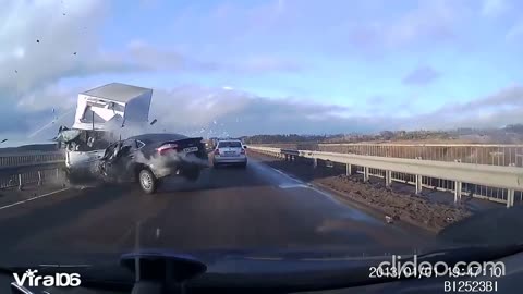 Car Hit The Truck in Highway