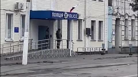 Russian Flag Flown At Police Station In Melitopol Ukraine